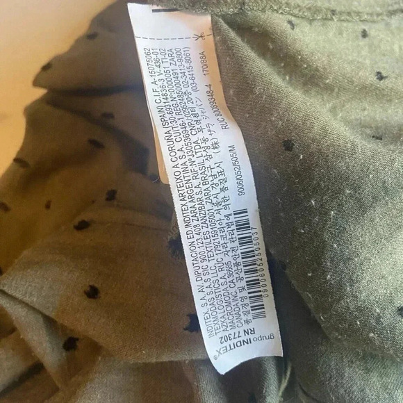 Zara Mini Tunic Dolman Dress Boho Green Pullover Long Sleeve Size M Medium Twee - Picture 13 of 13